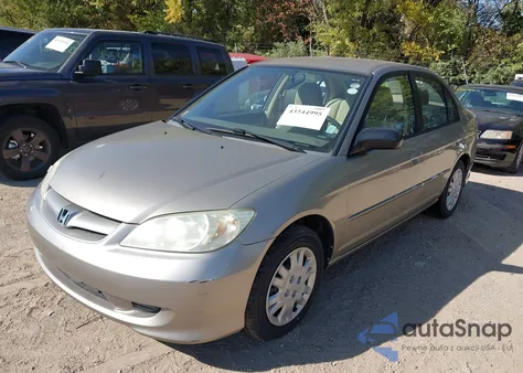2005 Honda Civic Lx z USA, uszkodzony, nr VIN 2HGES16675H605543
